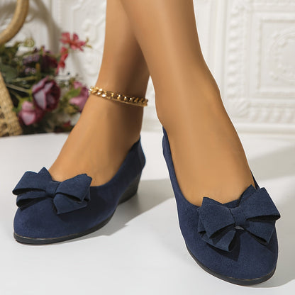 Women's Ballerinas with Padded Sole and Bow Detail