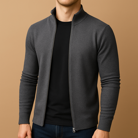 Herren-Cardigan Feinstrick Slim Fit
