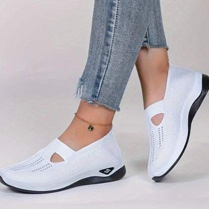 Damen orthopädische Slip-On-Walking-Sneaker mit atmungsaktivem Mesh und weiter Passform