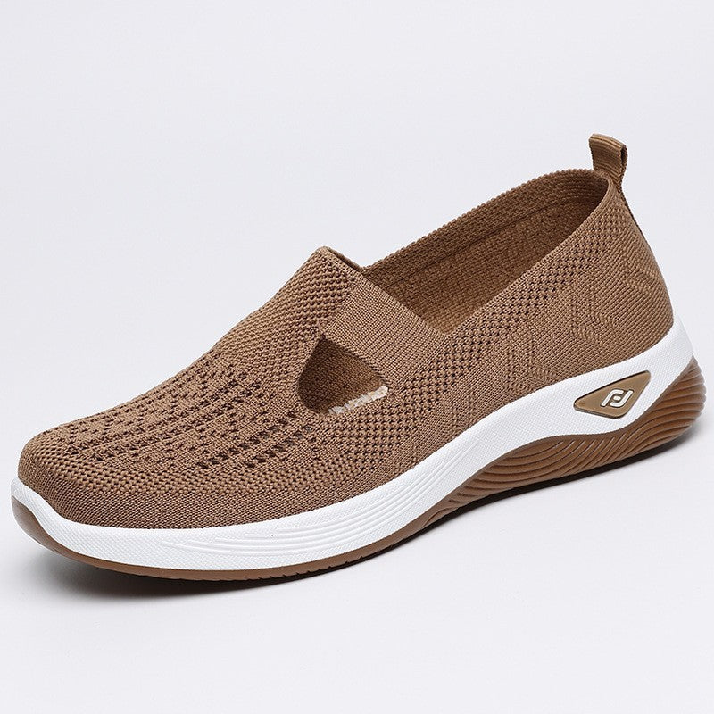 Damen orthopädische Slip-On-Walking-Sneaker mit atmungsaktivem Mesh und weiter Passform