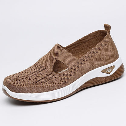 Damen orthopädische Slip-On-Walking-Sneaker mit atmungsaktivem Mesh und weiter Passform