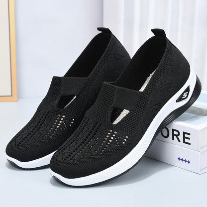 Damen orthopädische Slip-On-Walking-Sneaker mit atmungsaktivem Mesh und weiter Passform