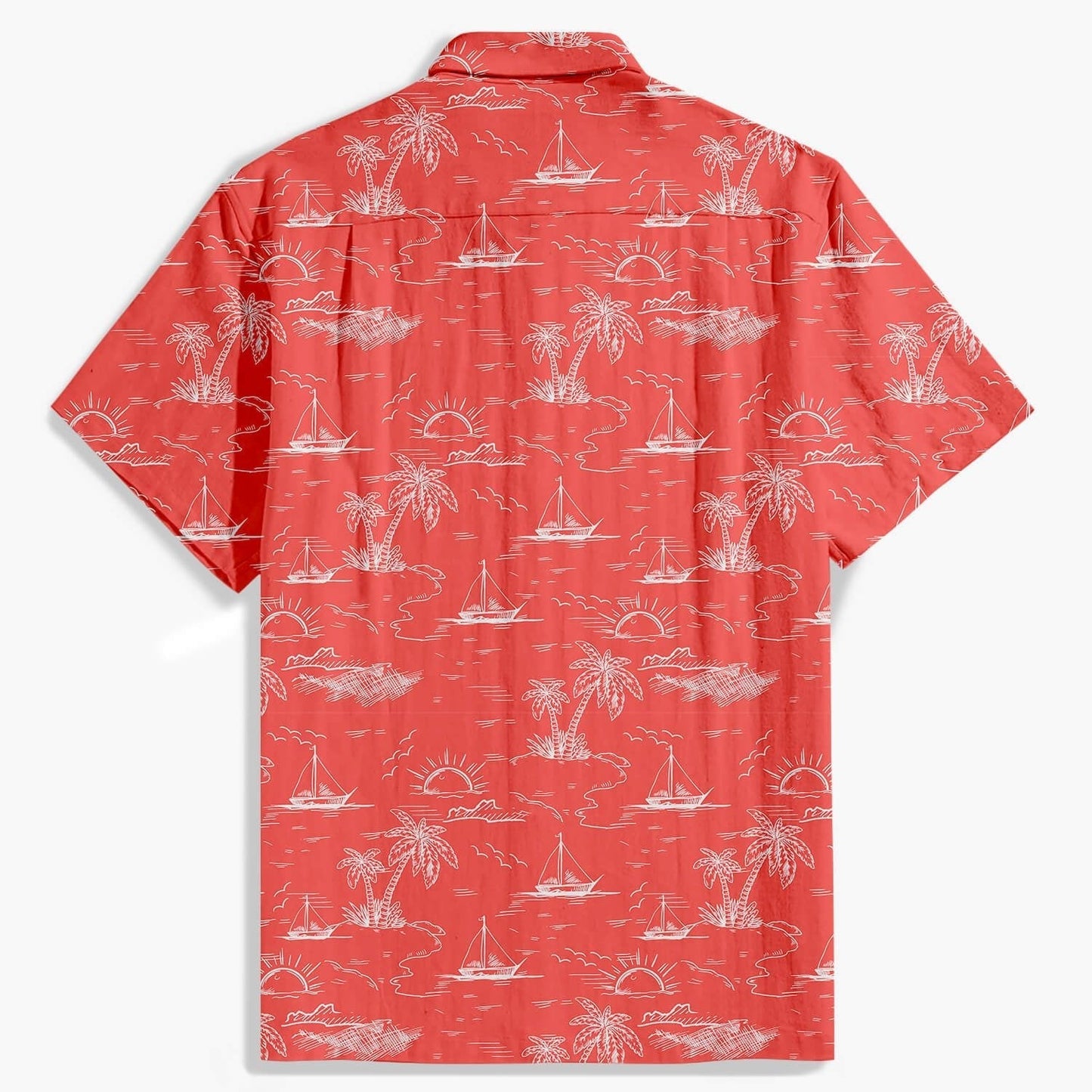 Herren-Sommerhemd Mit Knopfleiste Und Kokosnussbaum-Print