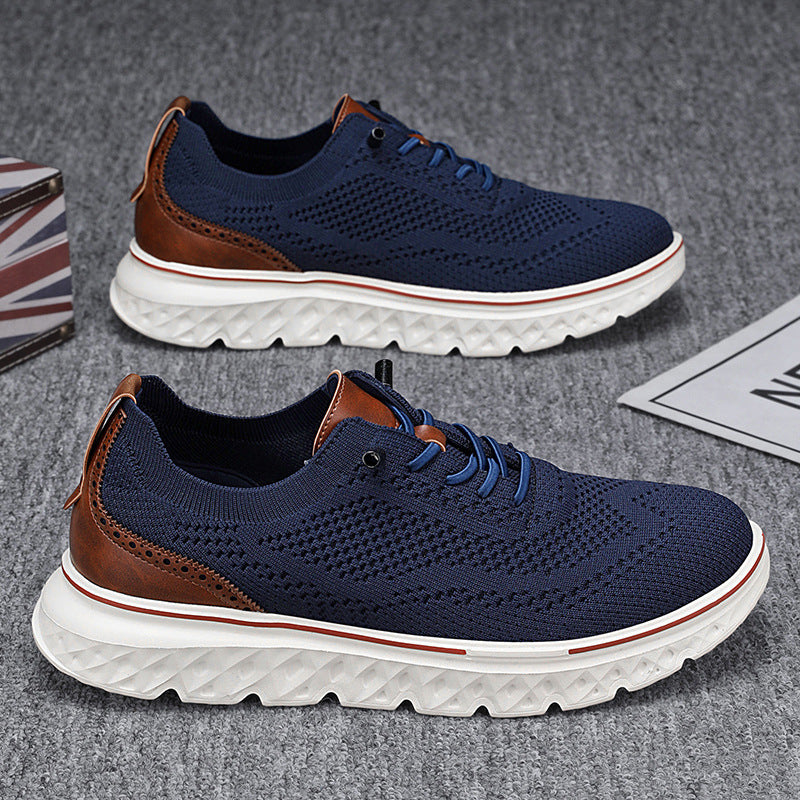 Leichte Herren-Sneaker Mit Niedrigem Schaft, Obermaterial Aus Mesh, Flache Ferse