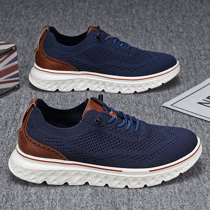 Leichte Herren-Sneaker Mit Niedrigem Schaft, Obermaterial Aus Mesh, Flache Ferse