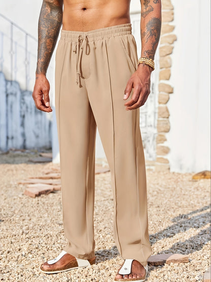 Men's Corduroy Pants with Straight Cut, Wrinkle-Free, Ankle-Length