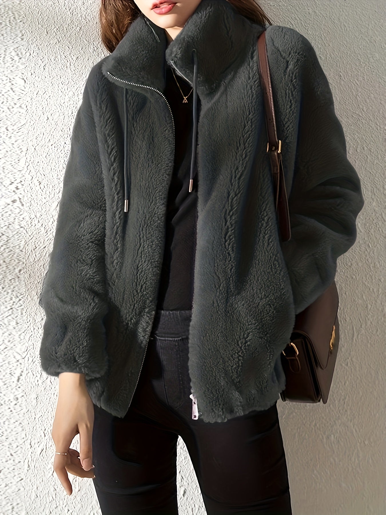 Women's Jacket with Zipper, Casual Fit and Front Closure