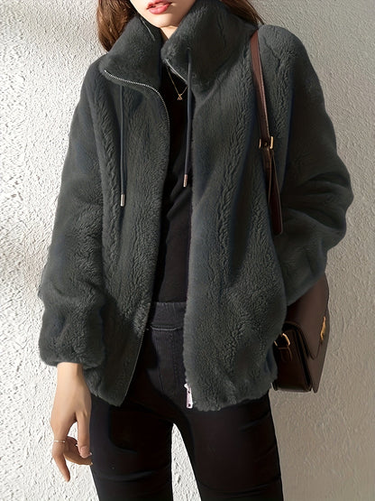 Women's Jacket with Zipper, Casual Fit and Front Closure