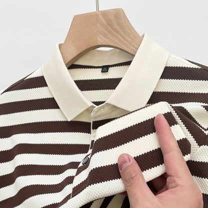 Men's Striped Short-Sleeve Round-Neck Shirt