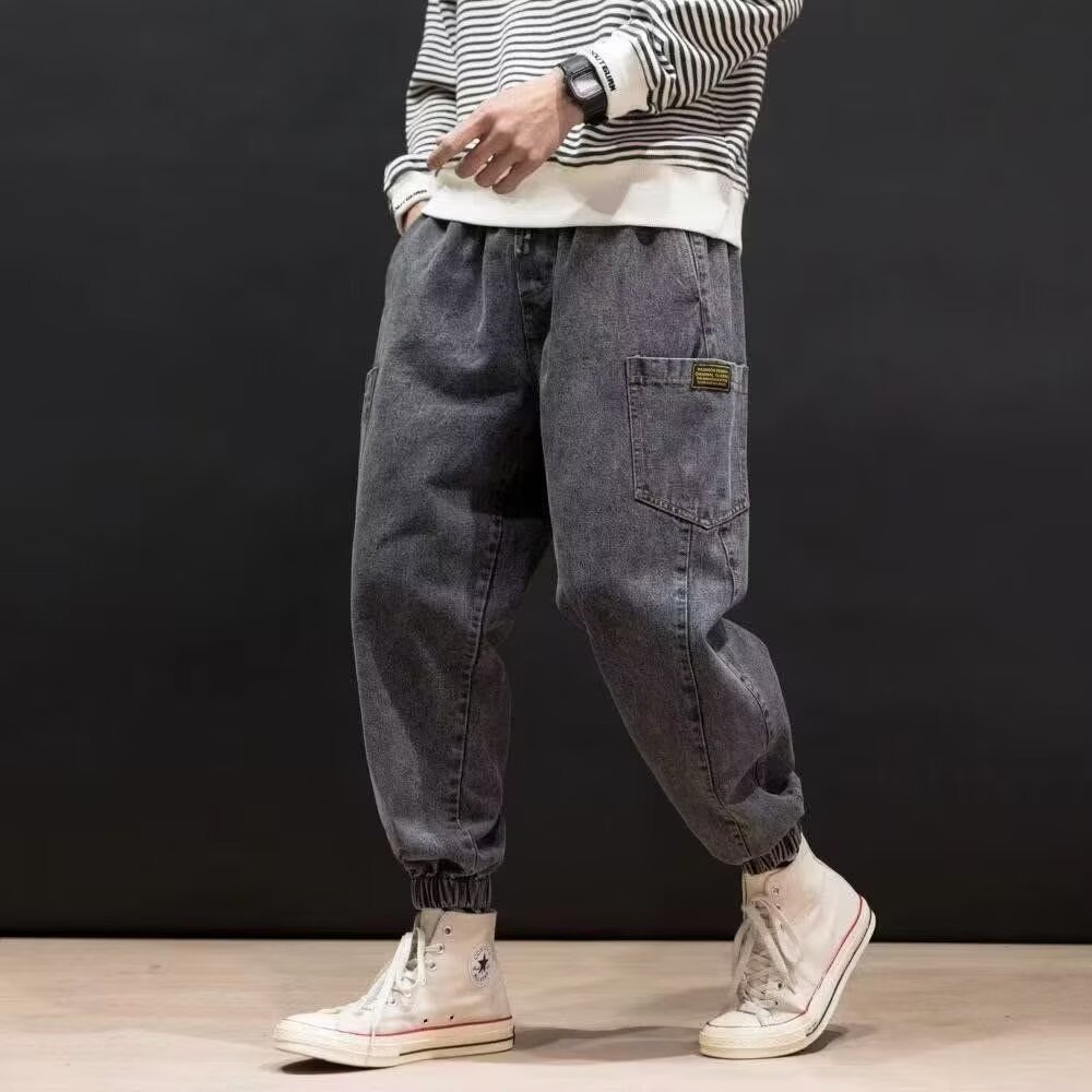 Herren Jeans mit geradem Bein und Cargotaschen – Mittlere Bundhöhe