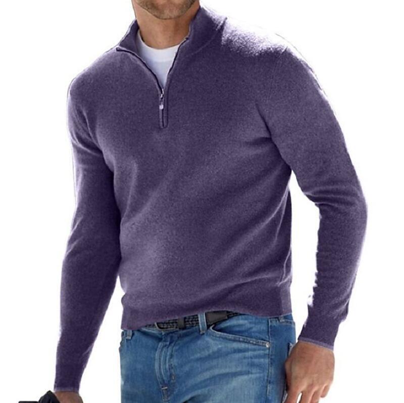 Herren Cardigan Langarm Schlichtes Design Offene Vorderseite – Woll-Mischung