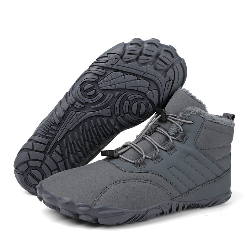 Men's winter boots for slipping on outdoors with non-slip rubber sole