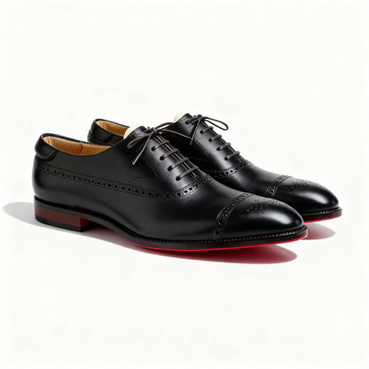 Herren-Oxfordschuhe Mit Brogue-Detail, Schnürschuhe, Formelle Schuhe In Lederoptik