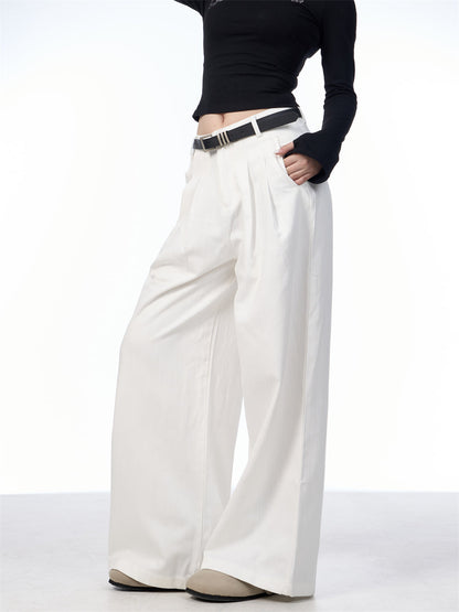 Damenhose mit hohem Bund, geradem Bein und weitem Bein – Retro-Design