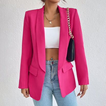 Women's winter jacket with lapel collar and long sleeves – classic style