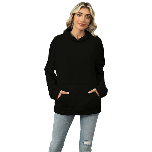 Women's hooded sweater with long sleeves and front pocket