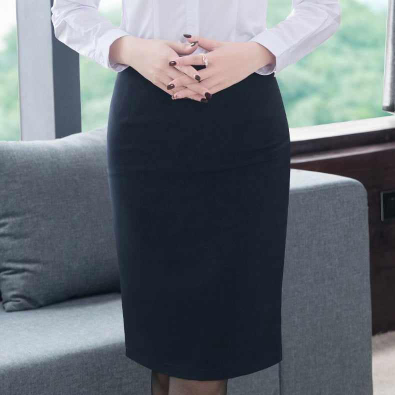Damen Hüftrock mittellang mit Fleece-Futter – Einfarbig