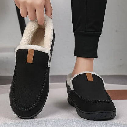 Men's Autumn Slip-On Shoes with Plush Lining, EVA Sole, and Non-Slip Outsole