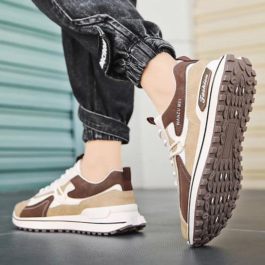 Herren-Frühjahrssneaker mit Rundkappe und mittlerem Absatz in Mesh-Design