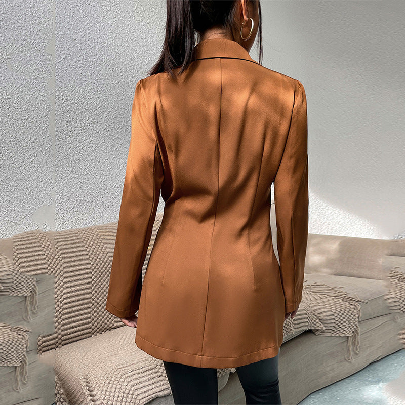Damen Strickjacke im Slim Fit mit Reverskragen und Color-Block Design