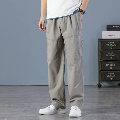 Herren Overgreen Cargohose Mit Mehreren Taschen Und Kordelzug, Lockere Passform