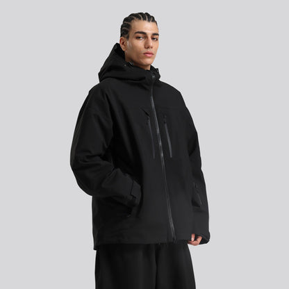 Herren Winter Skijacke Mit Atmungsaktivem Design Und Durchgehendem Reißverschluss