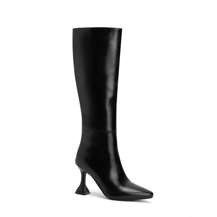 Damen Overknee Stiefel mit spitzer Spitze und Stiletto Absatz – PU Look