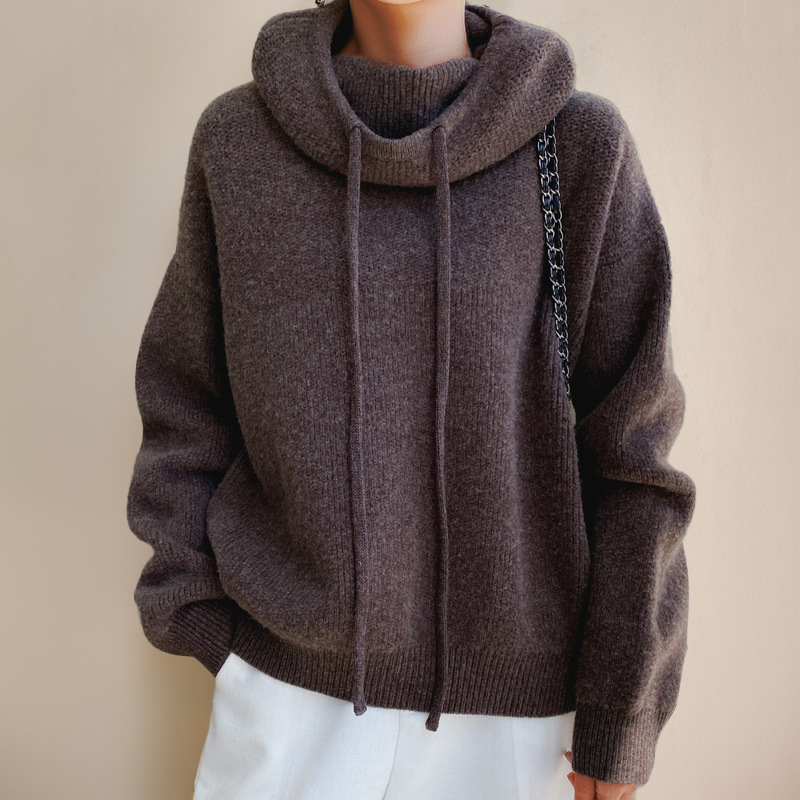 Damen Rollkragenpullover Mit Langem Arm Und Schmaler Passform
