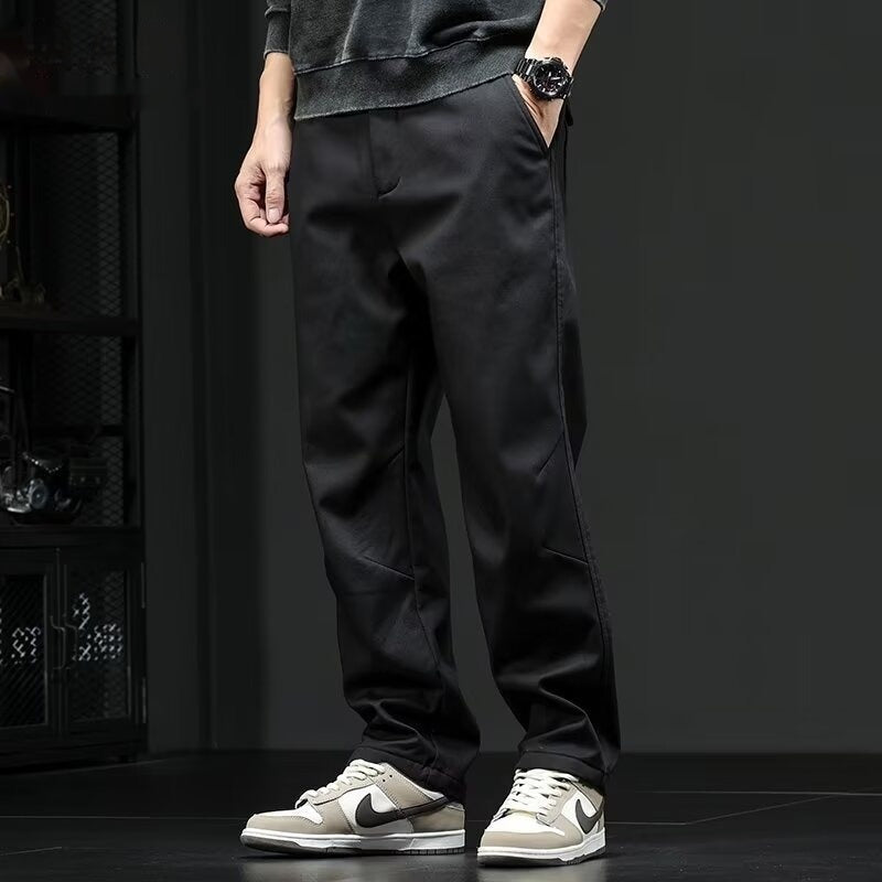 Herren-Hose, Locker Geschnitten, Gerader Bund, Mittelhoch, Einfarbig