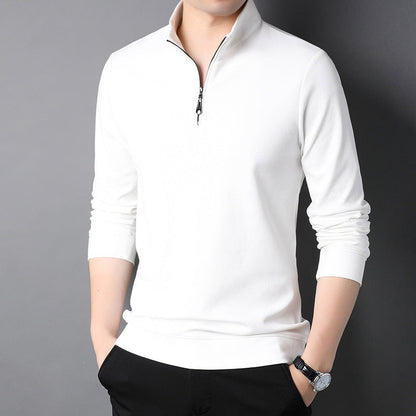 Men's Zipper Pullover Minimalist Design Long Sleeve