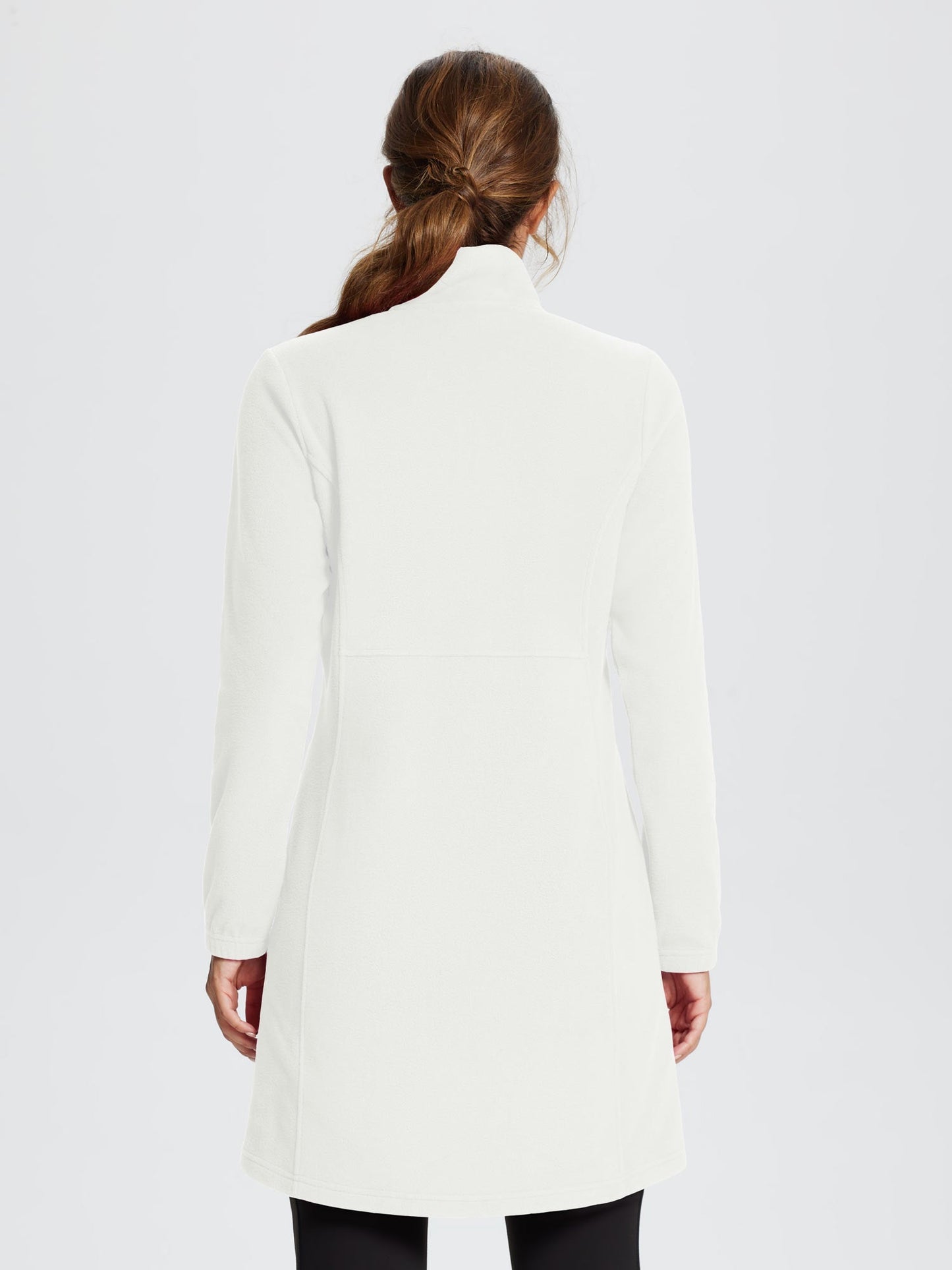 Women's Winter Tunic Dress with Quarter Zipper, High Collar, and Kangaroo Pocket