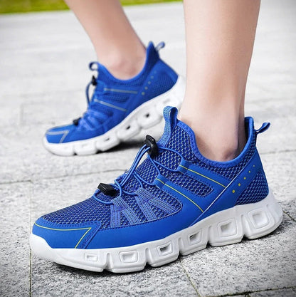 Herren Laufschuhe Mesh Obermaterial Schnell Schnürung Gepolsterte Sohle