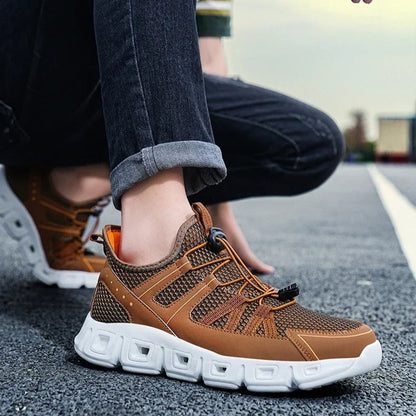 Herren Laufschuhe Mesh Obermaterial Schnell Schnürung Gepolsterte Sohle
