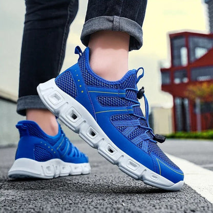 Herren Laufschuhe Mesh Obermaterial Schnell Schnürung Gepolsterte Sohle