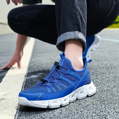 Herren Laufschuhe Mesh Obermaterial Schnell Schnürung Gepolsterte Sohle