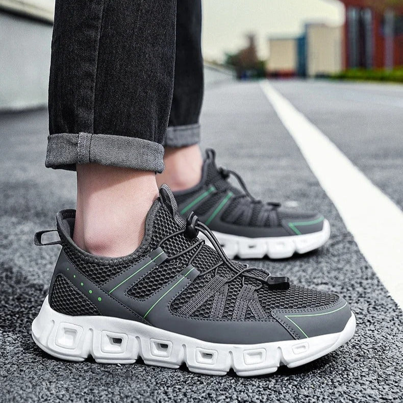 Herren Laufschuhe Mesh Obermaterial Schnell Schnürung Gepolsterte Sohle