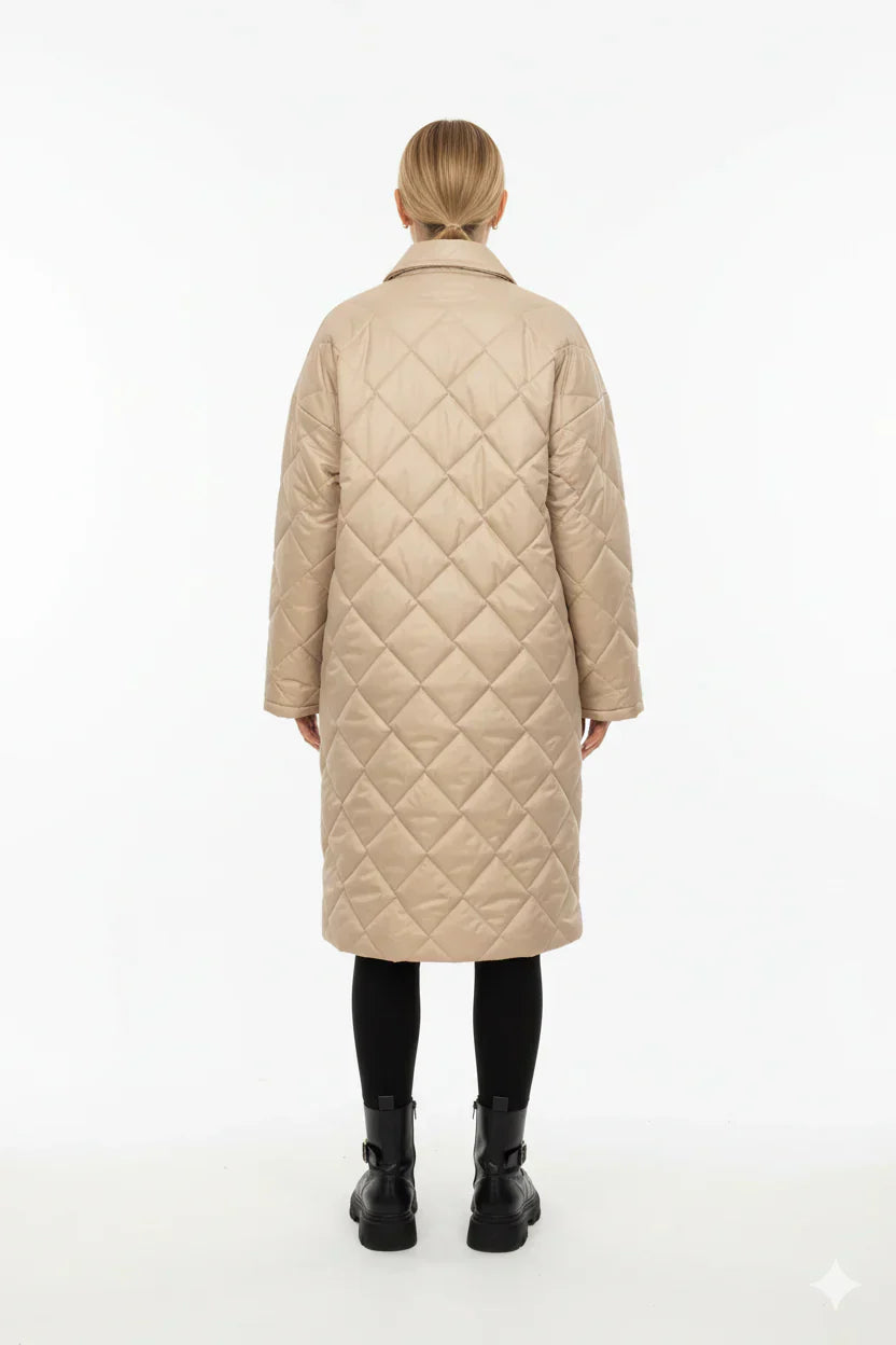 Damen Winter-Wende-Steppjacke Mit Bedrucktem Innenfutter