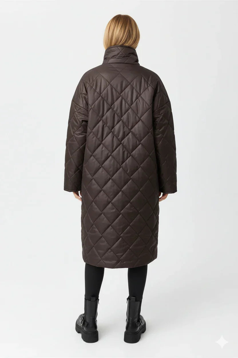 Damen Winter-Wende-Steppjacke Mit Bedrucktem Innenfutter