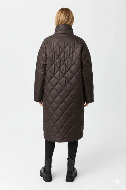 Damen Winter-Wende-Steppjacke Mit Bedrucktem Innenfutter