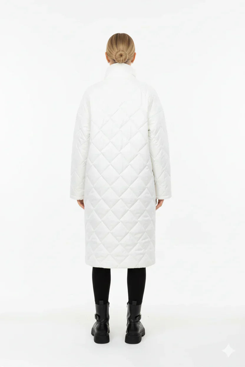 Damen Winter-Wende-Steppjacke Mit Bedrucktem Innenfutter
