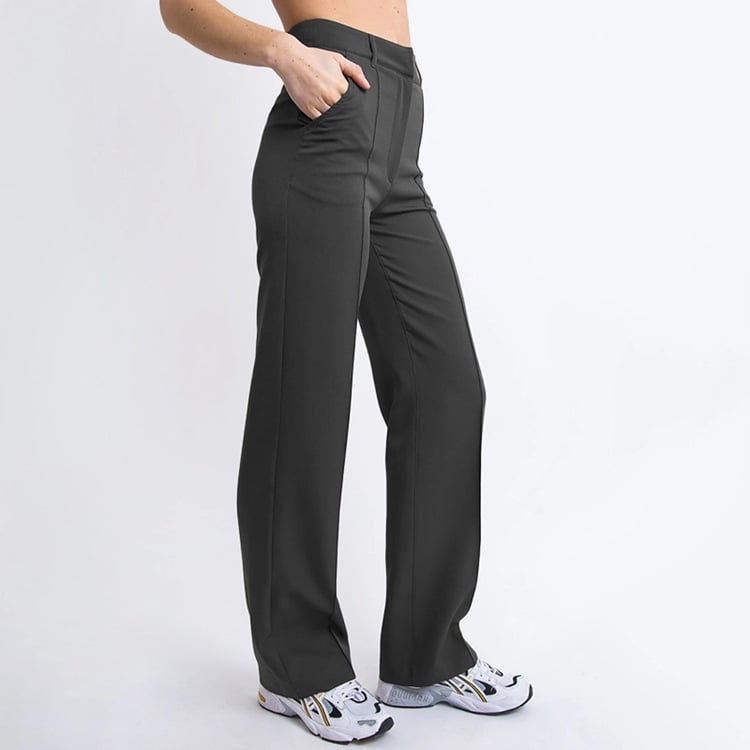 Women's business trousers with high waist and straight leg – Classic style