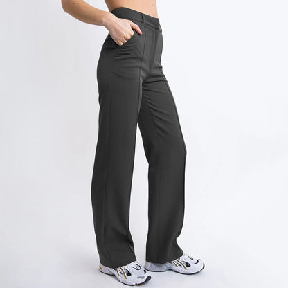Women's business trousers with high waist and straight leg – Classic style