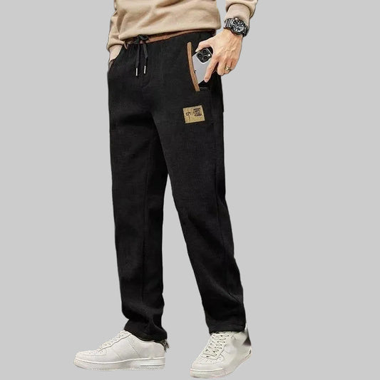 Herren-Cordhose Im Geraden Stil, Lockere Passform, Mittelhoher Bund