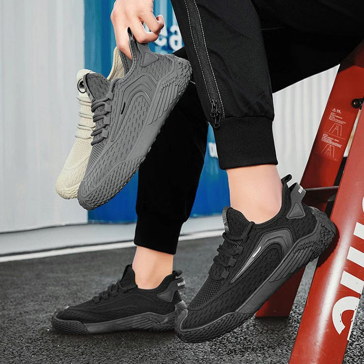 Herren-Sportsneaker mit Schnürung, runder Spitze und flacher Sohle