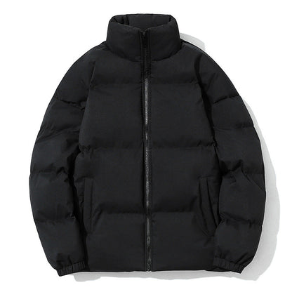 Winter coat for men with geometric pattern and standing collar