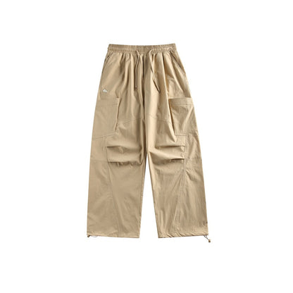 Herren Retro Fallschirmhose Mit Geradem Bein, Bündchen Am Knöchel, Mittelhoher Bund, Lockere Passform
