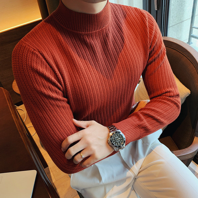 Men's Sweater Solid Color Classic Collar Long Sleeve – Cotton Blend