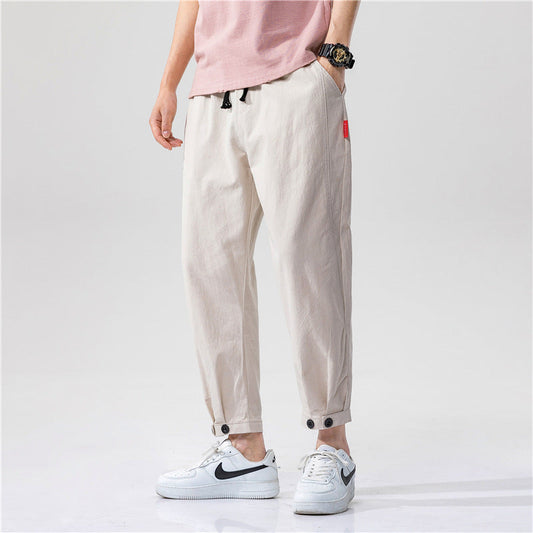 Men's Pants with Elastic Waistband and Drawstring – Adjustable Hem