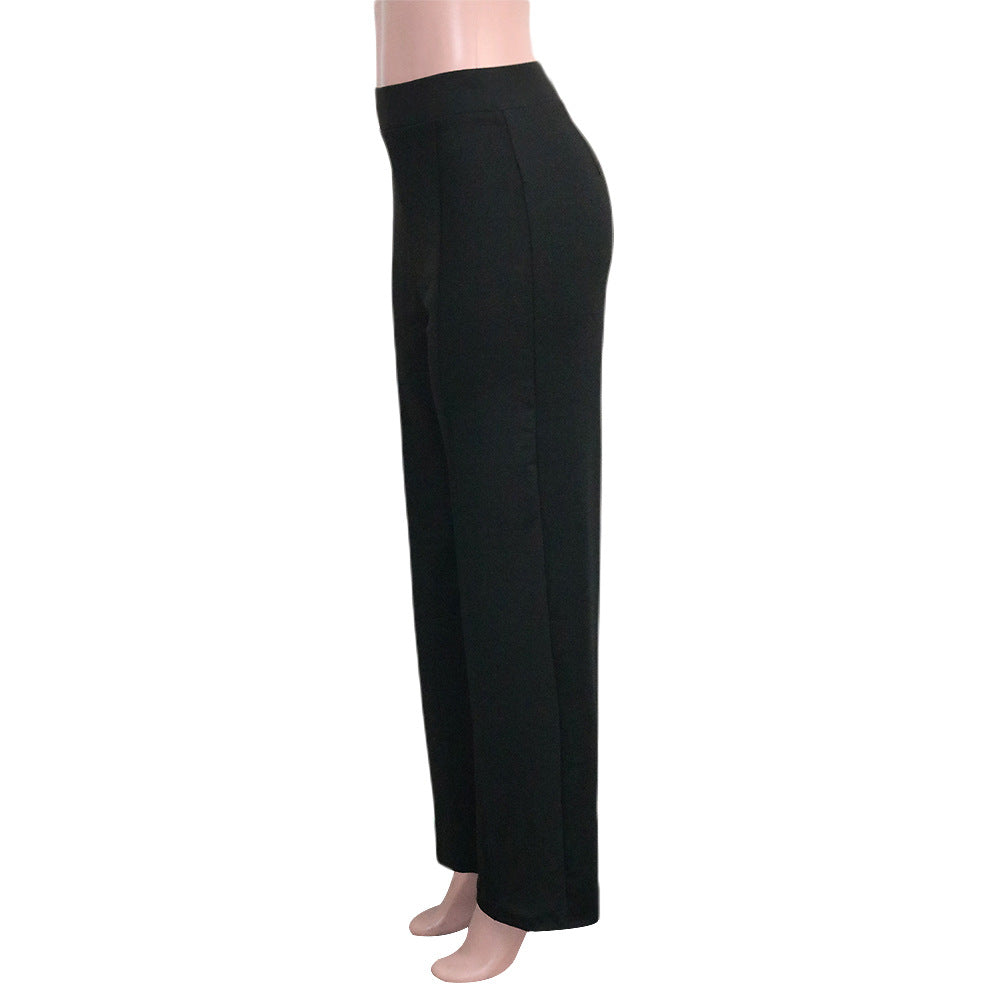 Damen Hochtaillen-Slim-Schlaghose in Unifarbe