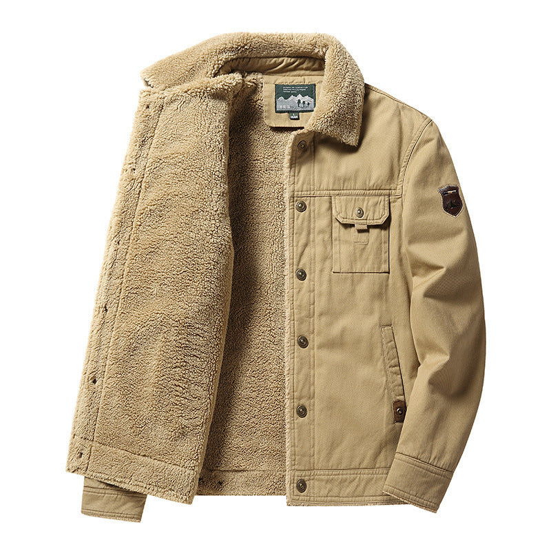 Winterjacke für Herren mit Polokragen und Fleece-Futter